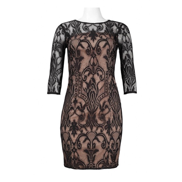 Adrianna Papell Dresses & Skirts - Adrianna Papell Black Lace Sleeve Dress NWT 4P 12